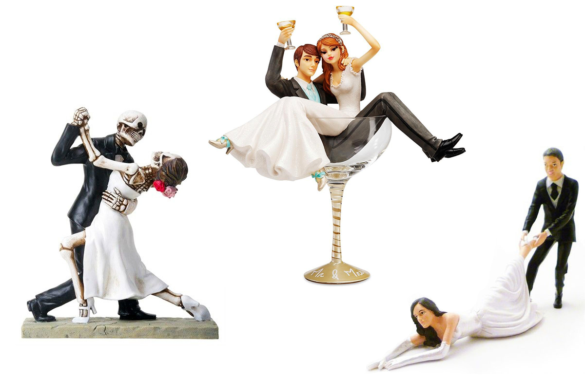 Funny Wedding Cake Topper, Bride Tied Up Groom Couple Figurine Decorations  (2.6 x 4.6 x 2.3 In) - Walmart.com